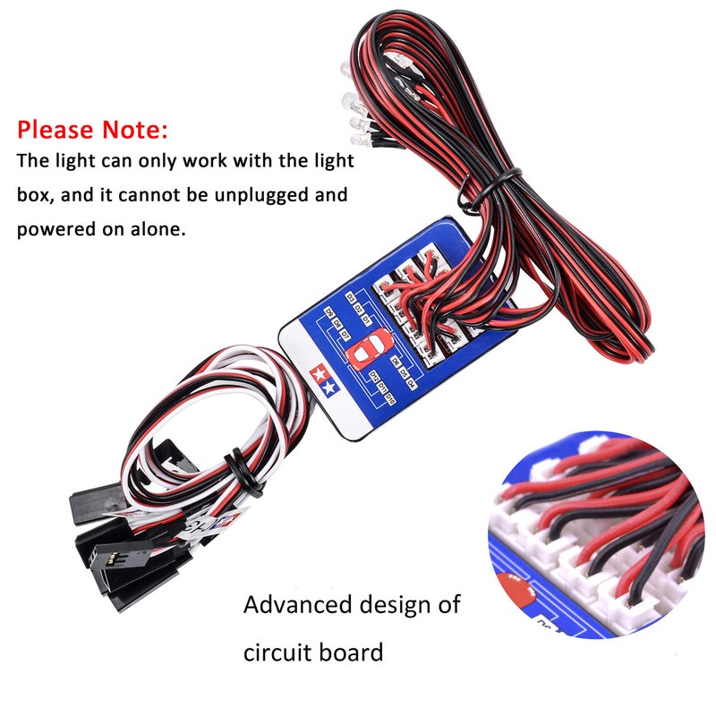FPVKing 12 RC Car LED Lighting Kit Steering Brake Simulation Flash Light for 1/10 Scale Models Yokomo Tamiya HSP HPI AXIAL RC4WD Traxxas - Image 4